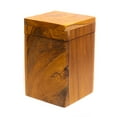thumbnail image 1 of Square Teak Wood Lidded Container - Large, 1 of 5