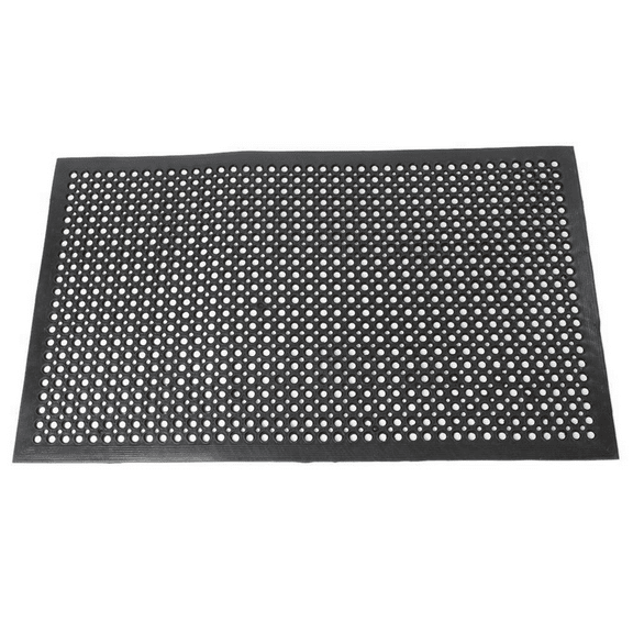 36x60 Inch Heavy-Duty Commercial Anti-Fatigue Floor Mat - Kitchen Restaurant Rubber Mat with Drainage Holes, Black