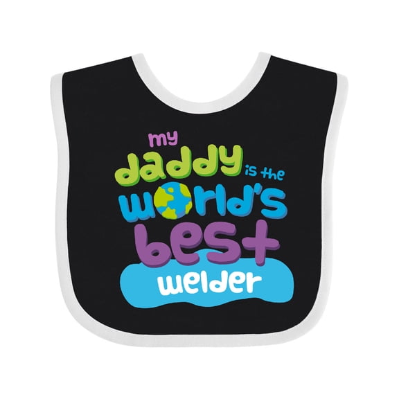 Inktastic Daddy Worlds Best Welder Boys or Girls Baby Bib