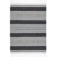 thumbnail image 3 of Americanflat Authentic Mexican Yoga Blanket - Soft Woven Cotton and Polyester Falsa Blanket in Gray Striped, 3 of 3