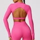 thumbnail image 2 of Nuevas camisas de Yoga de manga larga para mujer, Top corto de gimnasia para entrenamiento, Top acolchado para ejercicio, Top de Yoga, ropa de gimnasio con realce, ropa activa, 2 of 5