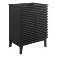 thumbnail image 1 of Modway Render Mid-Century Modern Wood Bathroom Vanity in Black, 1 of 10