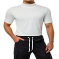 thumbnail image 3 of Men Mock Turtleneck T-Shirt Short Sleeve Pullover Basic Undershirt Stretch Lightweight Top, 3 of 6