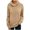Khaki, variant on Fesfesfes Women Hooded Loose Solid Color Long Sleeve Hooded Cute Plus Fleece Jacket Tops on
