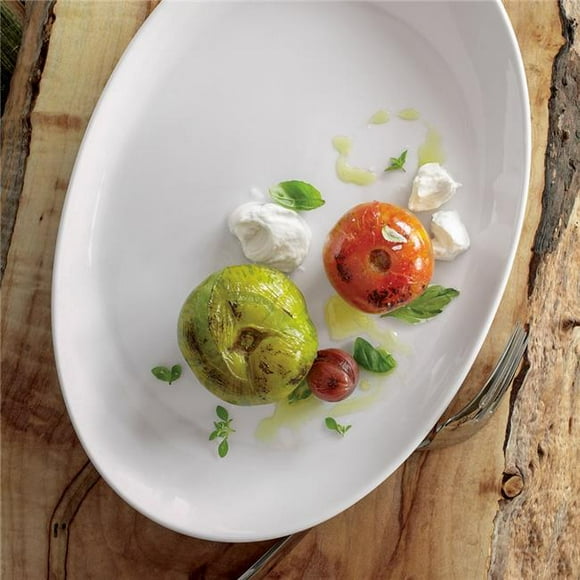 Oneida R4220000387 15 x 10.25 in. Royale Bright White Porcelain Winged Platter