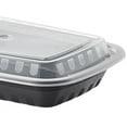 thumbnail image 2 of VeZee 28 oz. Black Rectangular Plastic Meal Prep Containers with Clear Dome Lids| Bento Box, BPA Free, Stackable, Microwave/Dishwasher/Freezer Safe|50CT, 2 of 6