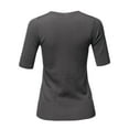 thumbnail image 3 of A2Y Women's Basic Casual Colorful 1/2 Sleeve Knit Pullover Sweator Top Charcoal S, 3 of 6