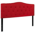 thumbnail image 3 of BizChair Arched Button Tufted Upholstered Queen Size Headboard in Red Fabric, 3 of 12