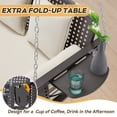 thumbnail image 6 of 3 Seat Porch Swing, Patio Swing Bench with Cup Holders & 3 Back Cushions, Swing Chair with Chains for Deck Garden Backyard,Beige, 6 of 7