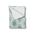 thumbnail image 2 of Flora Soft Flannel Fleece Throw Blanket, Flowers Pattern Abstract Illustration with Dotted Backdrop, Cozy Plush for Indoor and Outdoor Use, 70" x 90", Cream Dark Blue and Teal, by Ambesonne, 2 of 6