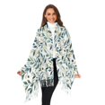thumbnail image 3 of FORMRS Womens Scarf Winter Soft Long Big Warm Shawls Wrap Tassel Scarves, Darker Leafy Pattern, 3 of 9