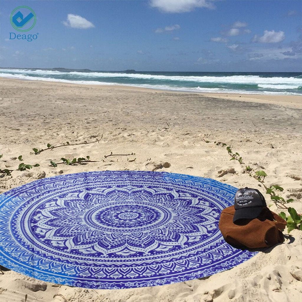 Mandala Indian Tapestry Hippie Throw Boho Beach Yoga Round Mat Towel Blankets U5 