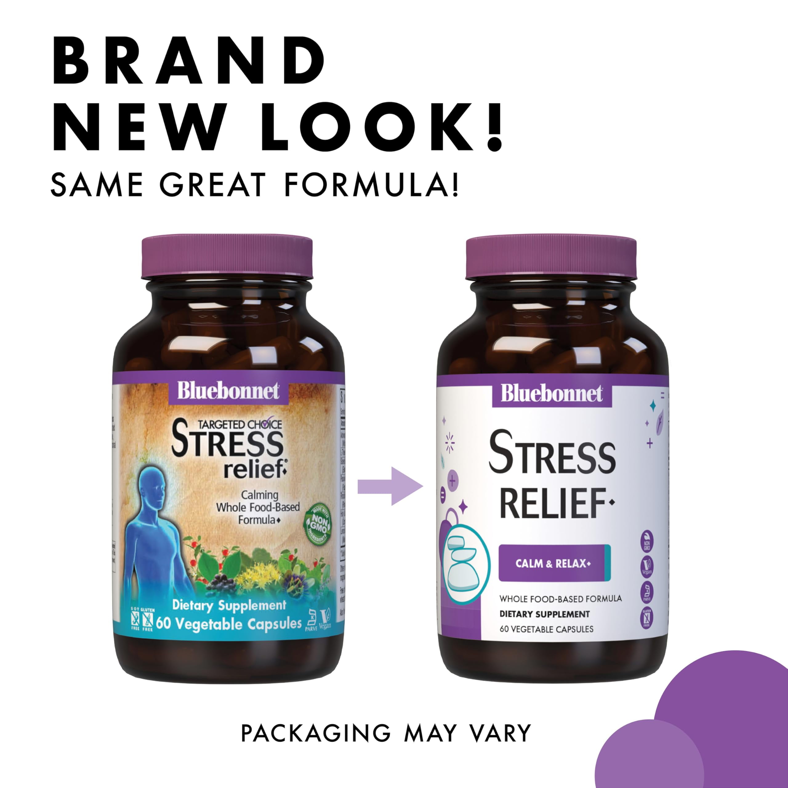 Bluebonnet Stress Relief*, Calm & Relax*, Calming, Whole Foods 60 Vegetable Caps, 60 Days