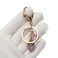 thumbnail image 4 of Unique Bargains Christmas Christmas 1 Pc Fashionable Flower Handbag Charm Decorative Keychain Purple Gold Tone, 4 of 5