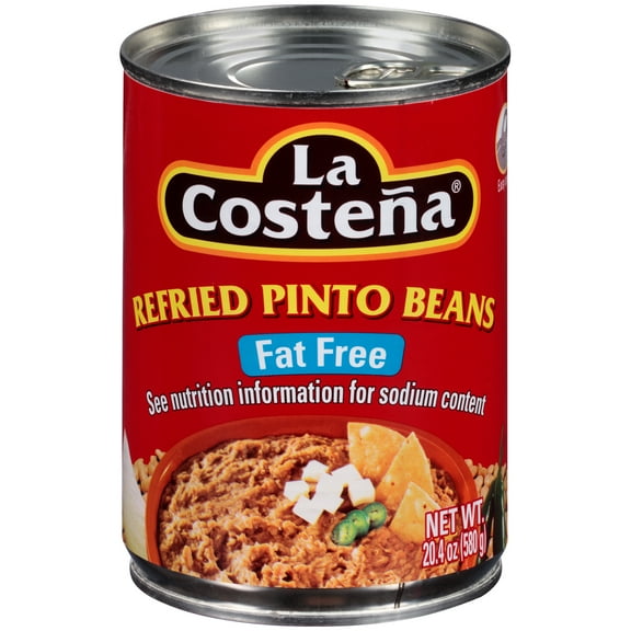La Costeña Canned Fat Free Refried Pinto Beans, 20.4 oz