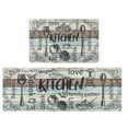 thumbnail image 3 of Findosom Anti Fatigue Kitchen Rug Mats Set of 2 Kitchen Runner Rug Waterproof Non-Slip 0.4" Thickness Comfort Standing Mat 18"x30"+18"x47" Wood, 3 of 9