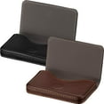 thumbnail image 2 of 2 piezas de tarjetero, tarjetero de piel sintética, tarjetero de bolsillo para tarjetas de visita con cierre magnético, tarjetero de identificación/cartera (negro y café) Namotu YZY903, 2 of 7