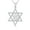 White, variant on 925 Sterling Silver Star of David with Mazal Pendant Necklace with Cubic Zirconia CZ Stones | 18 Inch | Women, Men & Unisex