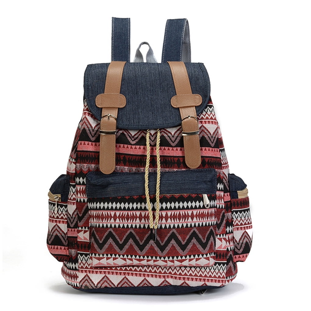 Women Canvas Backpack Bags Large Capacity Zipper Daypack Ethnic Zipper Closure Rucksack Schoolbag Causal Adjustable Rucksack Shoulder Bag Supplies Type 2 Walmart