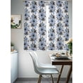 thumbnail image 4 of Blue Floral Sheer Curtains 72 Inch Length 2 Panels Set Window Treatments, Abstract Watercolor Flower Leaf Plant Rod Pocket Semi Curtains for Living Room/Bedroom/Kitchen Décor, 104"W x 72"L, 4 of 7