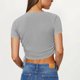 thumbnail image 4 of Tops de Trabajo de las Mujeres, Nueva Camiseta Casual de Cuello Redondo de Manga Corta con Cordón de Color Sólido para Diario Y Viajes, 4 of 9
