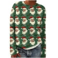 thumbnail image 2 of Women's Christmas Sweater Long Sleeve Crewneck Knitted Pullover Funny Snowflake Santa Knitted Tops Casual Holiday Party Xmas Sweater, 2 of 5