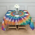 thumbnail image 3 of Rainbow Tie Dye Mandala Pattern Square Tablecloth,Waterproof Square Table Cover,Wipeable Spillproof Washable Table Cover for Home Kitchen Party Decor 42"X42"(107x107cm), 3 of 6