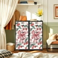 thumbnail image 6 of 4 Drawer Vertical Storage Dresser cherries flower bows transparent with Wood Top Fabric Pull Drawers, 6 of 8