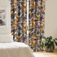 thumbnail image 2 of Ambesonne Spring Curtains, Grunge Butterfly Retro Art, Pair of 28"x84", Persian Orange Indigo, 2 of 5