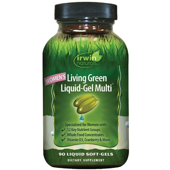 Irwin Naturals Women's Living Green Liquid-Gel Multi - 120 Liquid Softgels - Includes 70 Essential Nutrients, Vitamins & Minerals