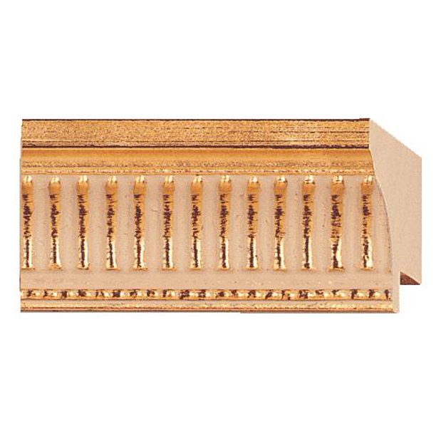 Picture Frame Moulding (Wood) Ornate Gold Finish 1" width 7/16