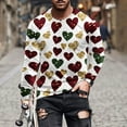 thumbnail image 2 of Maean Men Valentine's Day Tops Long Sleeve Crewneck Shirts Heart Graphic Fashion Tshirts for Mens, 2 of 5