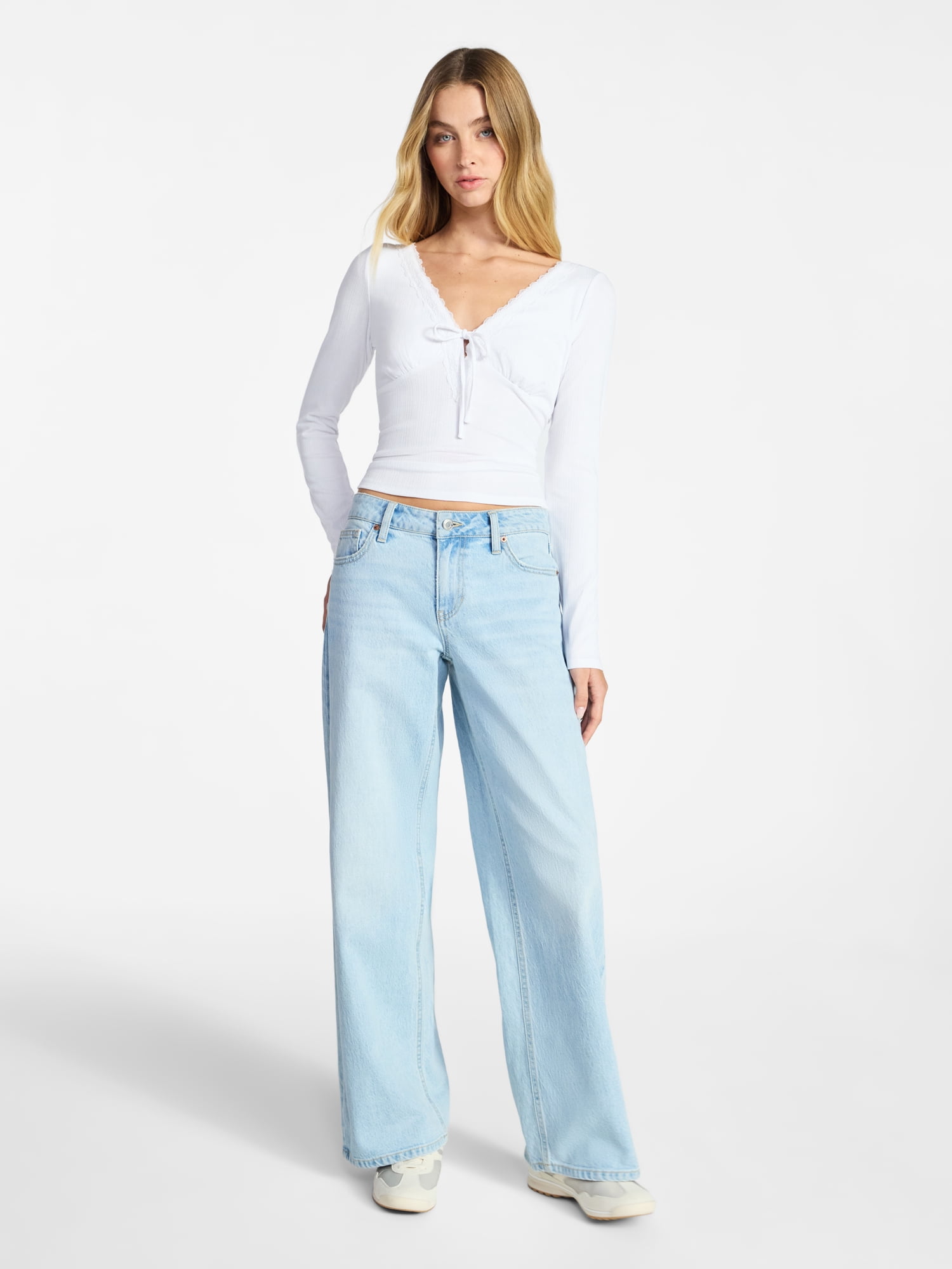 No Boundaries Mid Rise Baggy Jeans, 29", 31", 33" Inseams, Women's Sizes 00-24W