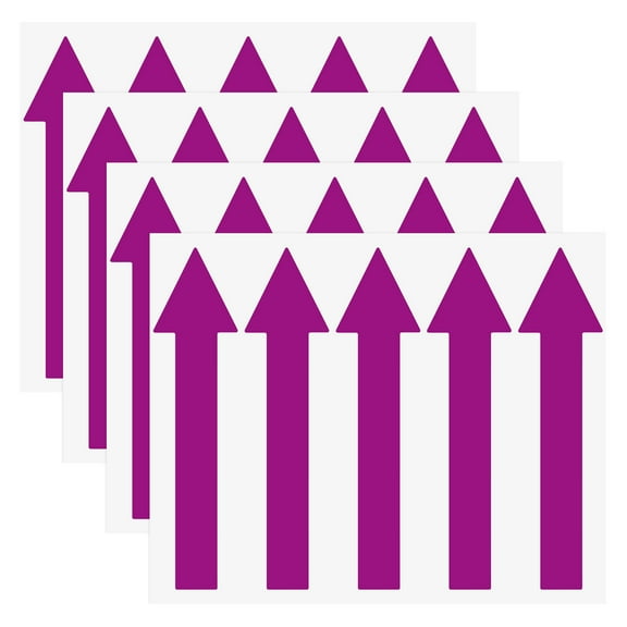 Uxcell 4-Pack 5 x 1 in Waterproof Adhesive Arrow Stickers for Wall Marking/Road Sign [Purple]