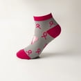 thumbnail image 4 of Yuanlong Socks Women And Men Pink Ribbon Breast Cancer Awareness Ankle Socks Outdoor Sports Breathable Short Tube Socks, 4 of 4