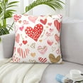 thumbnail image 5 of LNWH Decorative Pillow Covers, Watercolor Heart Doodle Square Sofa Decorative Knit Pillow Case, 26"x26", 5 of 8