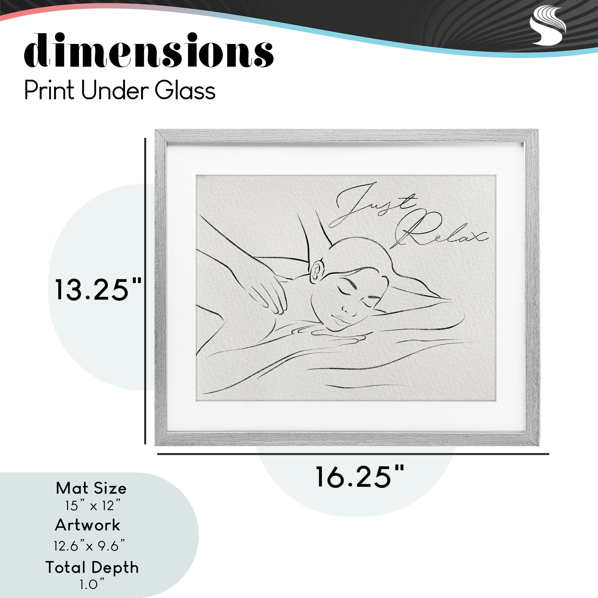 Stupell Industries Just Relax Massage Contour Gray Framed Print Under Glass, design by Marcus Prime