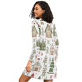 thumbnail image 2 of FORMRS Womens Long Sleeve Nightgowns Crew Neck Sleep Shirt Soft Pajamas Sizes S-3XL, Brown Christmas House, 2 of 8