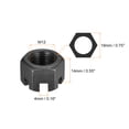thumbnail image 2 of Tuerca hexagonal ranurada Uxcell M12x1.25mm, tuercas de castillo de acero al carbono grado 4.8, negras, paquete de 10, 2 of 6