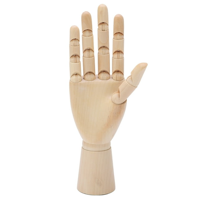 Wooden Hand Rotation Joint Professional Hand Model Various Shapes Wooden Mannequin Hand for Sketching Cartoon Decorate Right Hand