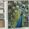 thumbnail image 6 of Orinice Peacock Feathers Bathroom Decor Set Colorful Luxurious Graphic Print Polyester Fabric Fashion Shower Curtain Set with Hooks 36x72, 6 of 7