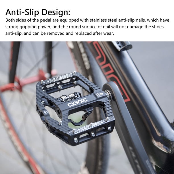 Paires De Pédales Plates Vélo En Alliage D’aluminium – Double Roulement, Antidérapantes, Compatibles VTT Et Route