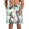 thumbnail image 2 of Uemuo Cute Raccoon Pattern Men's Swim Trunks Hawaiian Beach Bathing Suit Swimsuits Beach Quick-Dry Shorts with Pockets-Medium, 2 of 9