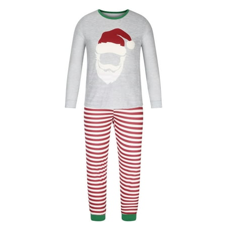 

Honeeladyy Christmas Man Daddy Stripe Print Blouse Tops+Pants Family Clothes Pajamas Red Discount