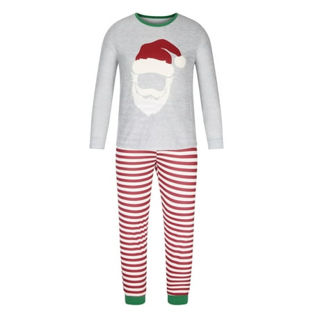 

Honeeladyy Christmas Man Daddy Stripe Print Blouse Tops+Pants Family Clothes Pajamas Red Sales