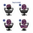 thumbnail image 4 of Abstract Office Chair Slipcover, Contemporary Pattern of Circles and Polka Dots, Protective Stretch Decorative Fabric Cover, Standard Size, Purple Brown, by Ambesonne, 4 of 5