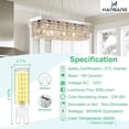thumbnail image 3 of G9 LED Light Bulbs 6W (60W Equivalent), 4000K Natural White, 600 Lumens, Non-Dimmable G9 Bi-Pin Base Bulb for Chandeliers and Ceiling Lights, 6 Pack, 3 of 7