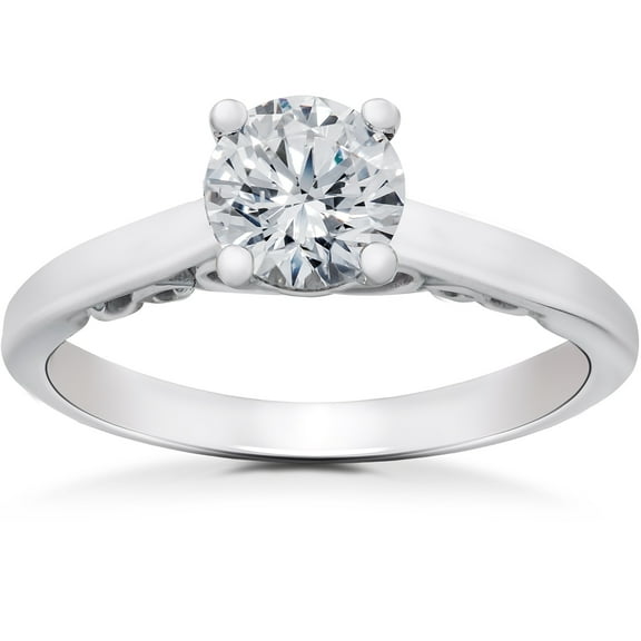Pompeii 1/2 ct Lab Created Eco Friendly Diamond Gabriella Engagement Ring 14k White Gold