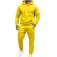 thumbnail image 3 of Trgacdwlo Men's 2 Piece Sweatsuit Set Tracksuit Casual Hoodie and Joggers Sport Pant Set Fall Winter Hoodie Sweatsuits Casual Athletic Outfits Yellow L, 3 of 9
