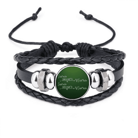 math kowledge cosine integral formula bracelet braided leather woven wristband